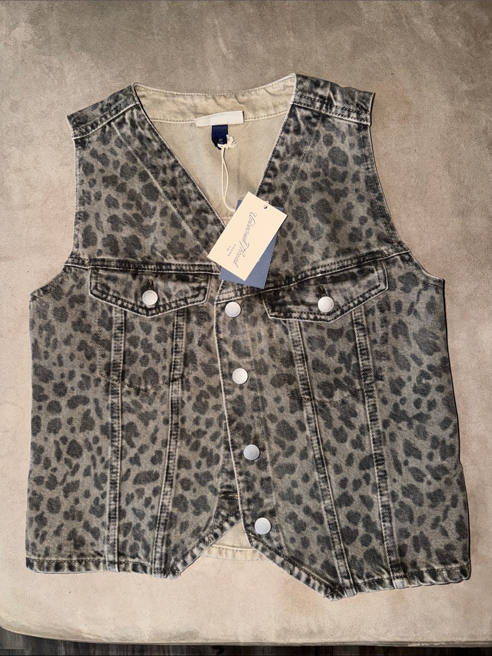 Leopard Print Denim Vest